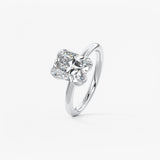 Elongated Cushion Multi Stones Lab Grown Diamond Engagement Ring