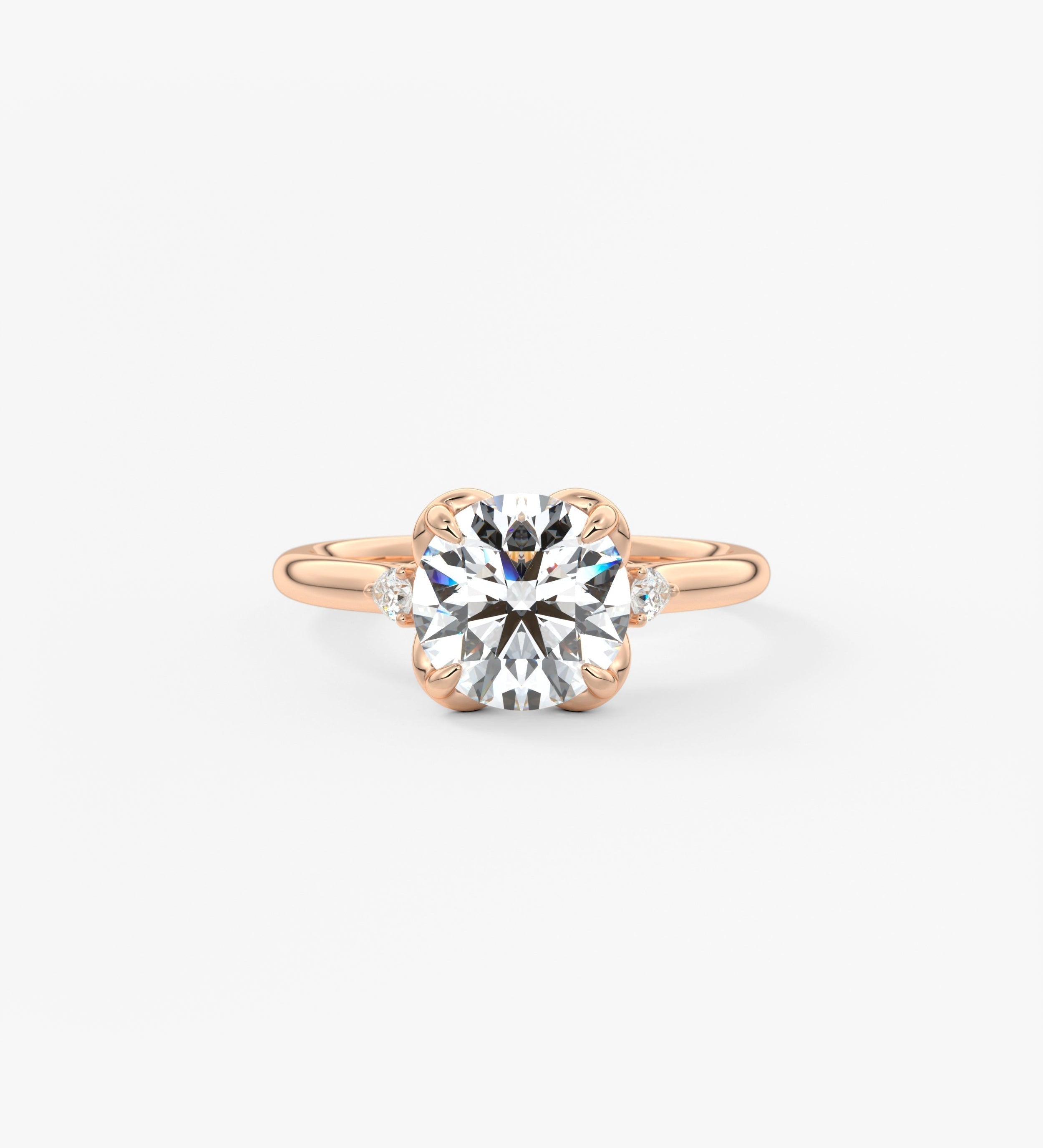 Round Cluster Lab Grown Diamond Engagement Ring