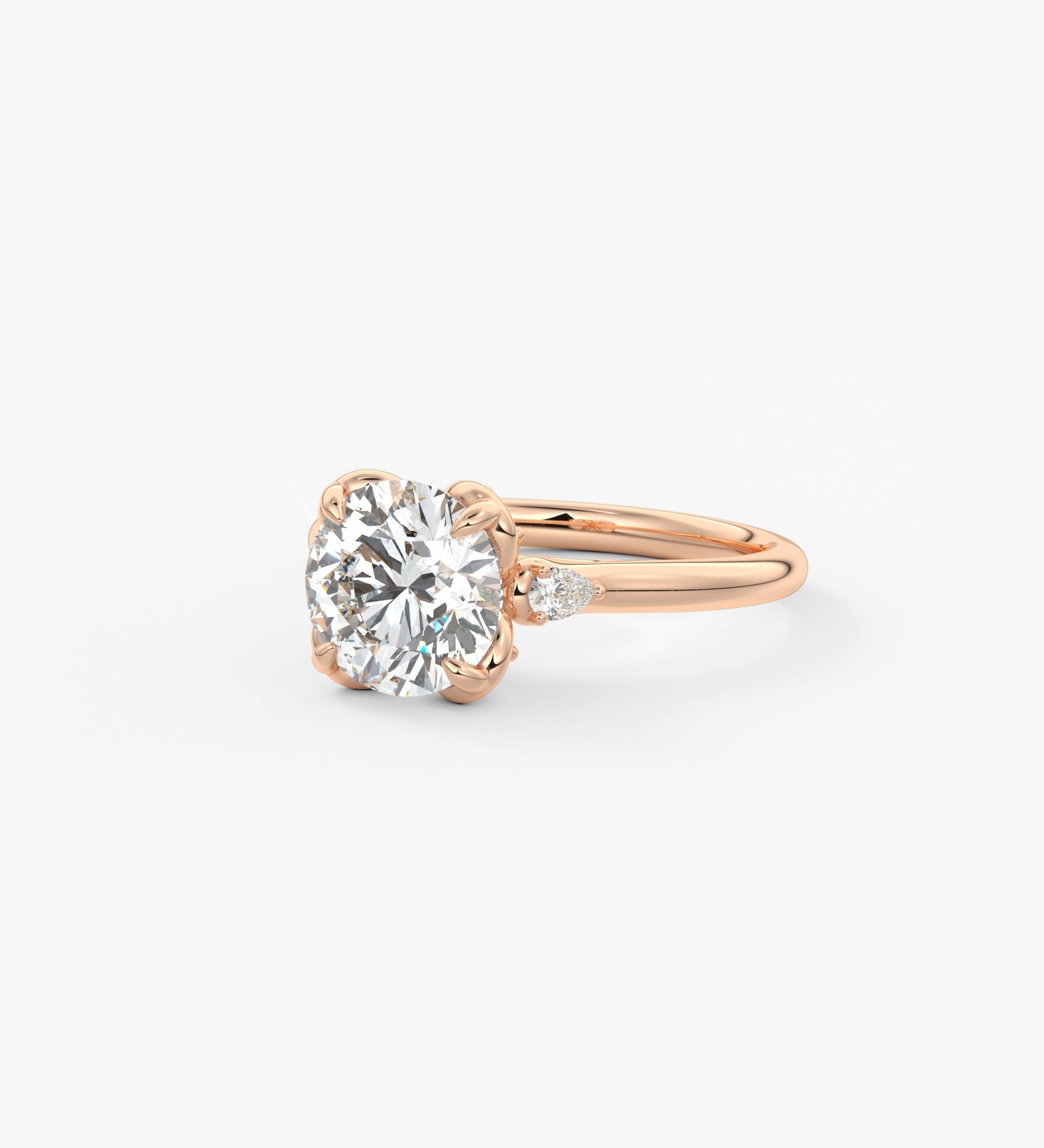 Round Cluster Lab Grown Diamond Engagement Ring