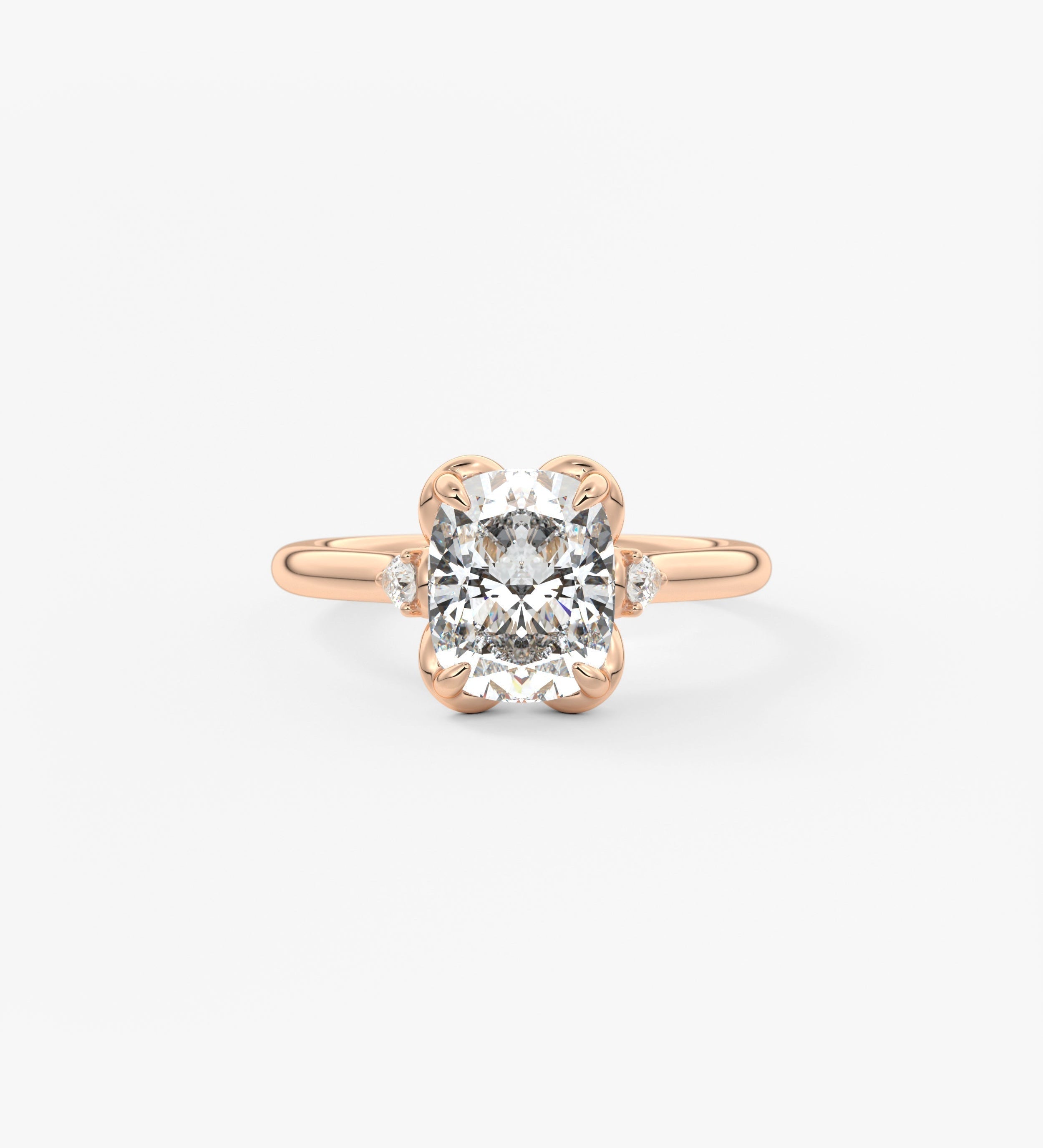 Elongated Cushion Cluster Lab Grown Diamond Engagement Ring