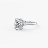 Elongated Cushion Cluster Lab Grown Diamond Engagement Ring