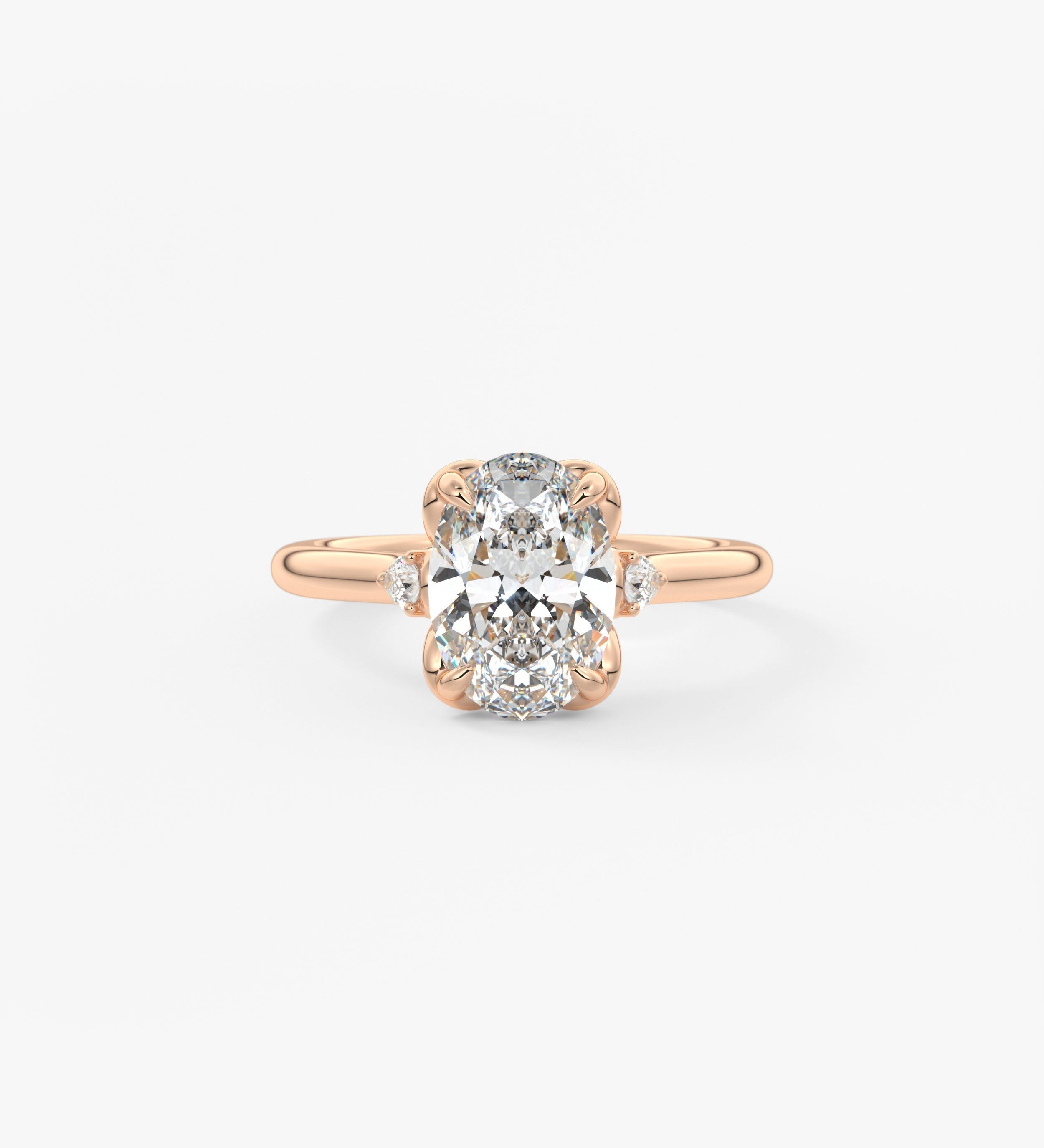 Oval Cluster Lab Grown Diamond Engagement Ring