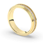 Delicate 0.60 CT Moissanite Eternity Men's Wedding Band with Round Cut Stones in Solid Gold 4