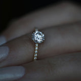 Round Cut Pave Lab Grown Diamond Engagement Ring