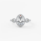 Oval Three Stone Lab Grown Diamond Engagement Ring