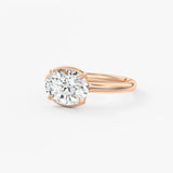 Oval Half Bezel Lab Grown Diamond Engagement Ring