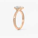 Oval Half Bezel Lab Grown Diamond Engagement Ring