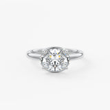 Oval Half Bezel Lab Grown Diamond Engagement Ring