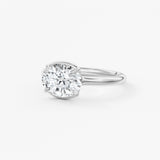 Oval Half Bezel Lab Grown Diamond Engagement Ring