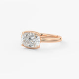 Old Mine Cushion Half Bezel Lab Grown Diamond Engagement Ring