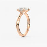 Old Mine Cushion Half Bezel Lab Grown Diamond Engagement Ring