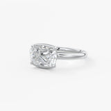 Old Mine Cushion Half Bezel Lab Grown Diamond Engagement Ring