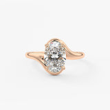 Oval Swirl Lab Grown Diamond Engagement Ring
