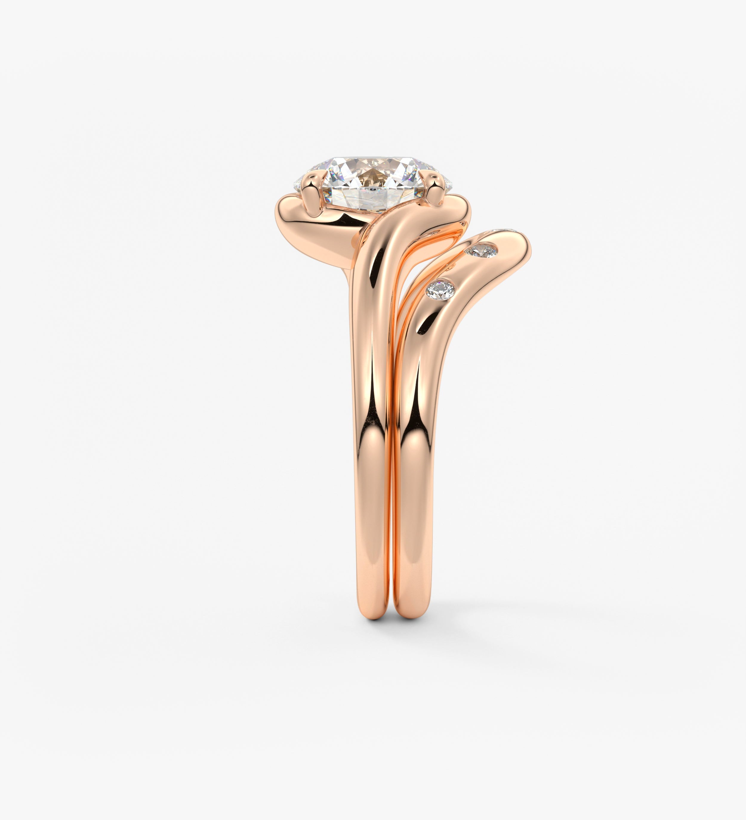 Round Swirl Lab Grown Diamond Engagement Ring