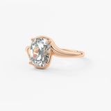 Cushion Swirl Lab Grown Diamond Engagement Ring