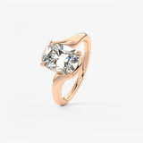 Cushion Swirl Lab Grown Diamond Engagement Ring