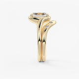 Cushion Swirl Lab Grown Diamond Engagement Ring