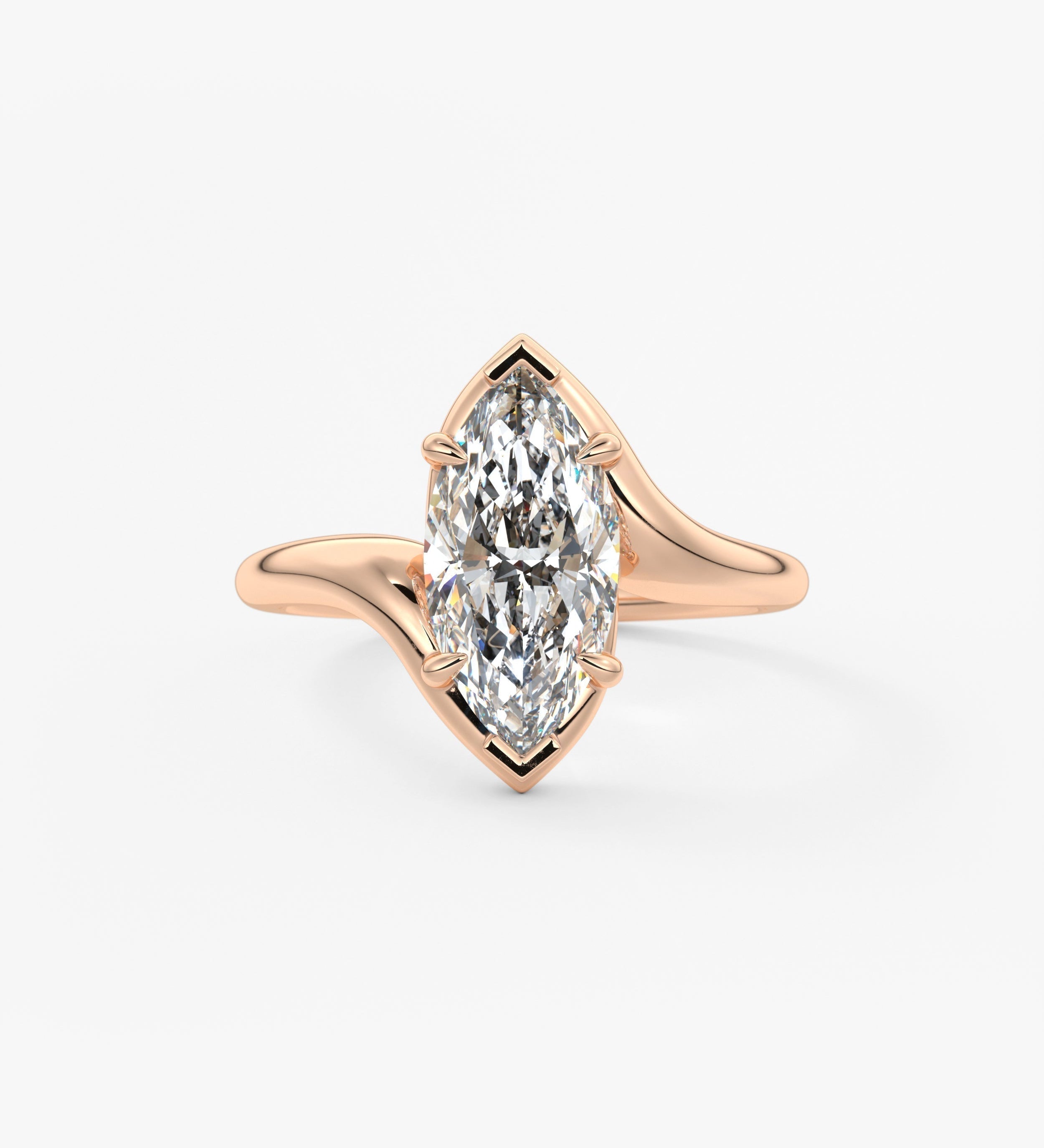 Marquise Swirl Lab Grown Diamond Engagement Ring