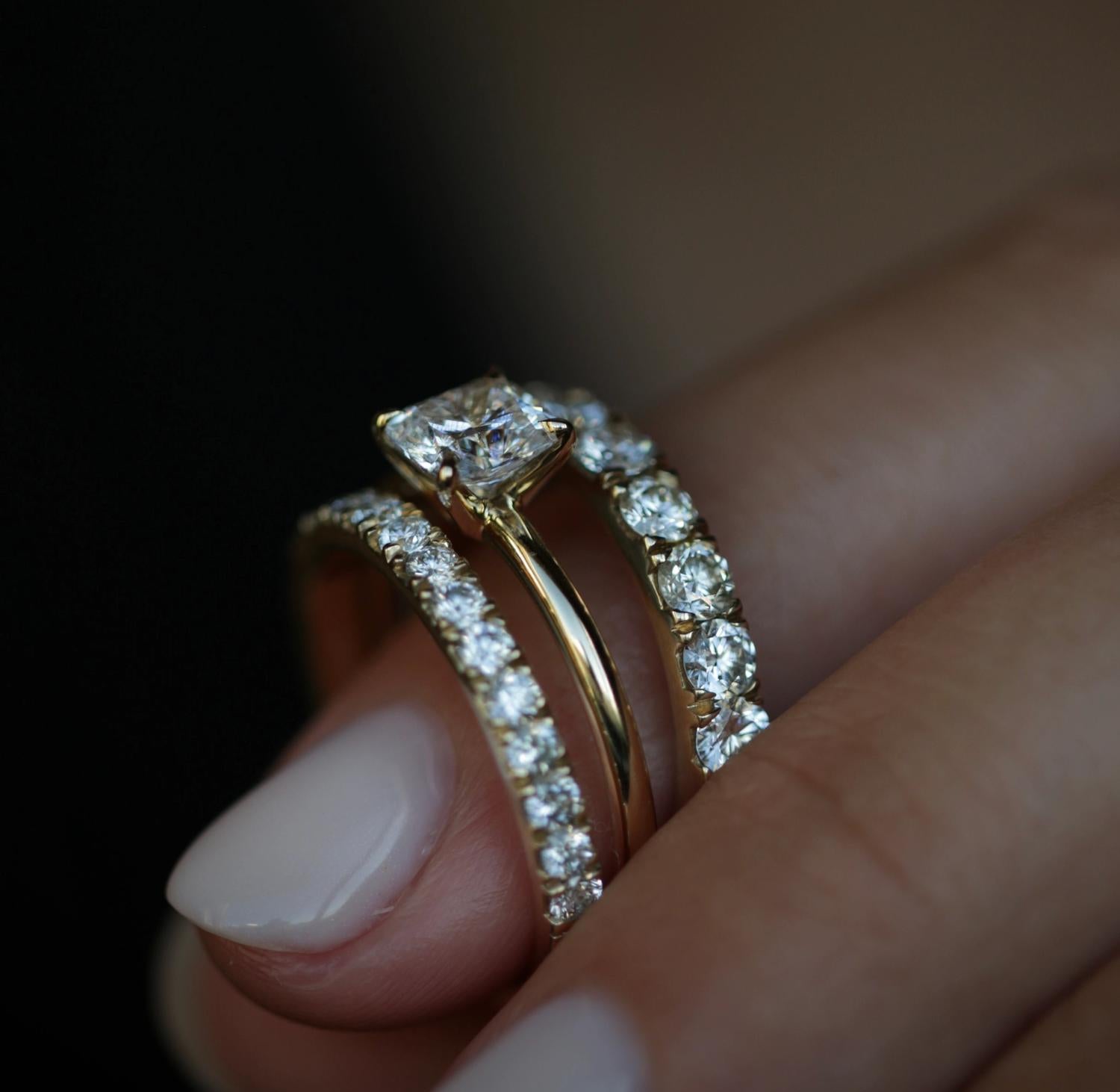 0.55 CT Round Half Eternity Lab Grown Diamond Wedding Band