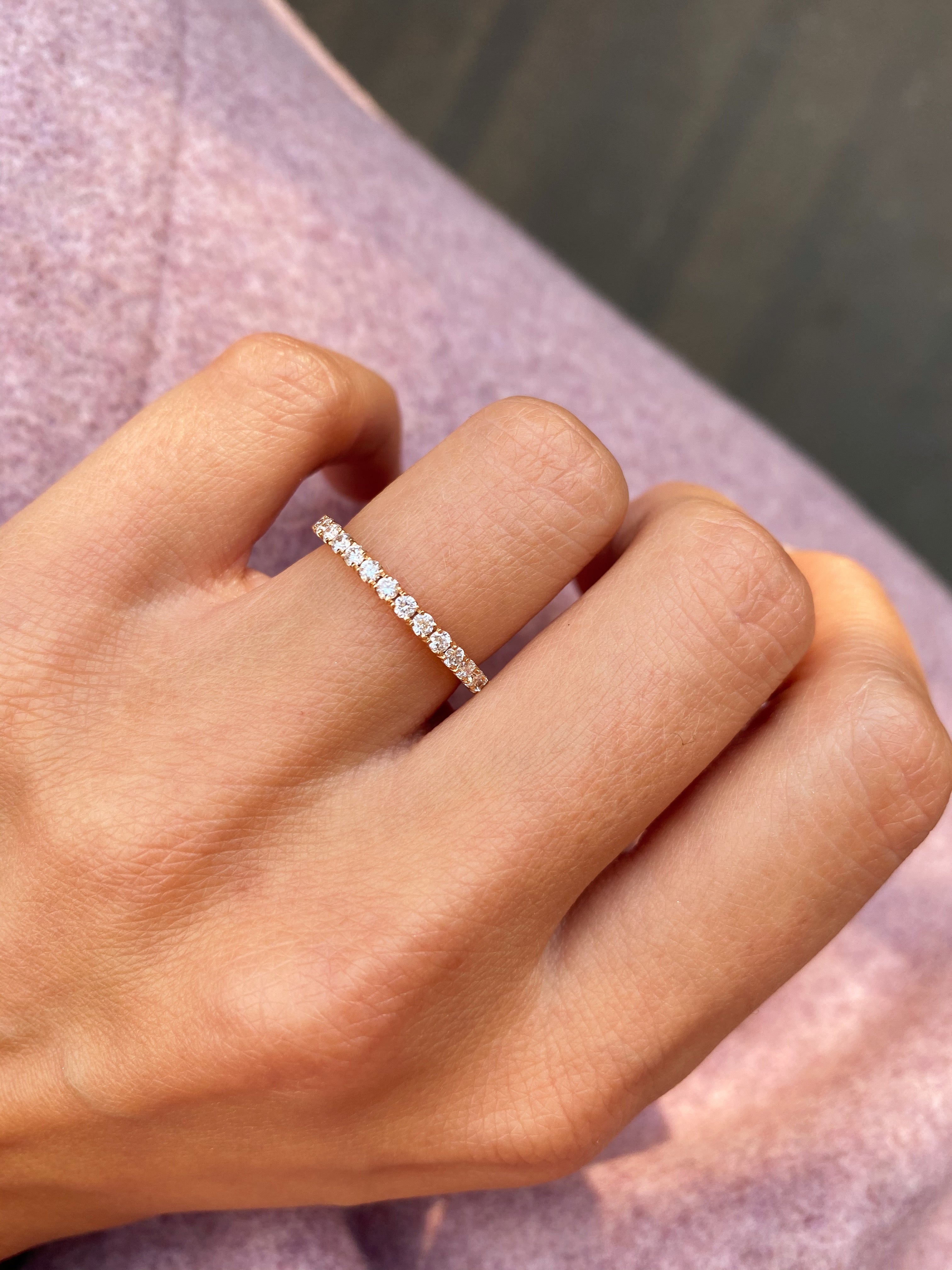 0.7 CT Round Full Eternity Lab Grown Diamond Wedding Band