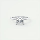 2 CT Princess Hidden Halo CVD F/VS1 Diamond Engagement Ring 1