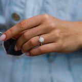 2.1 CT Round Pave Lab Grown Diamond Engagement Ring