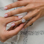 2.30 CT Cushion Halo Moissanite Engagement Ring 4