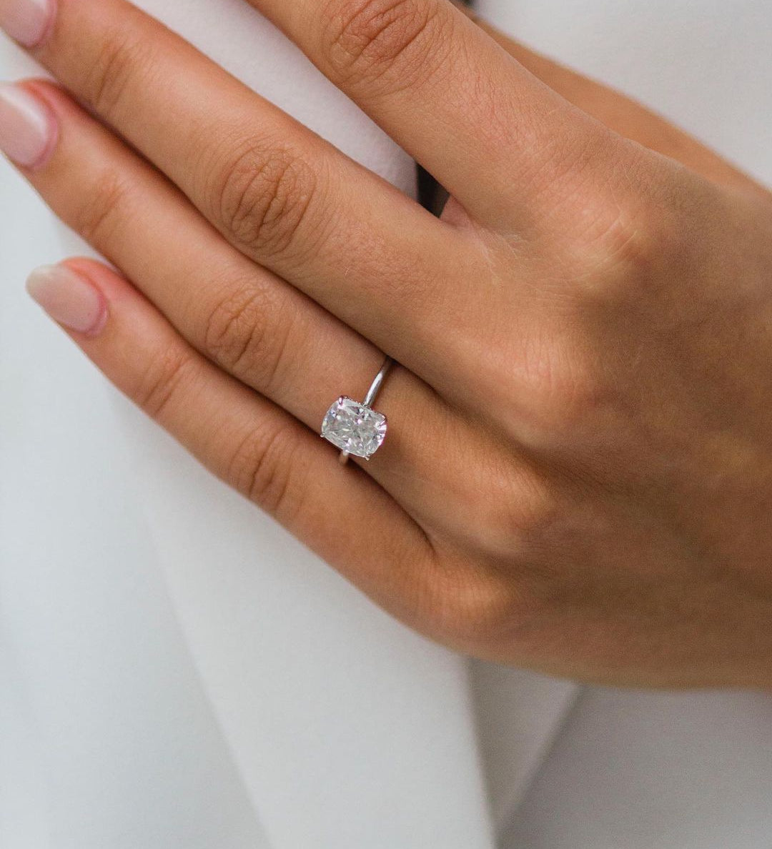 1.80 CT Cushion Cut Solitaire Moissanite Engagement Ring 3