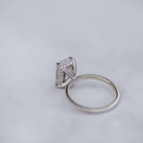 2.70 CT Radiant Solitaire Hidden Halo & Pave Moissanite Engagement Ring 5