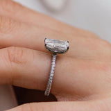 3.0 CT Radiant Solitaire Hidden Halo Moissanite Engagement Ring 4