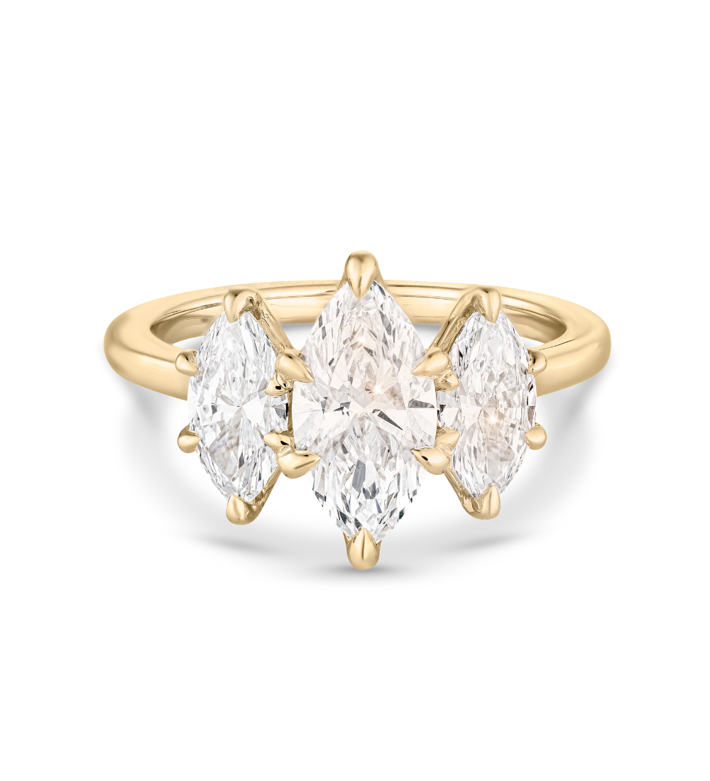 1.35 CT Marquise Lab Grown Diamond Trilogy Ring