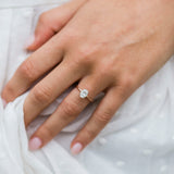 1.33 CT Oval Cut Solitaire Hidden Halo Moissanite Engagement Ring 1