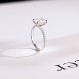 Stunning 1.0 - 2.0 CT Emerald Moissanite Engagement Ring With Hidden Halo Design 5