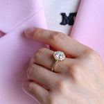 Stunning 0.5 - 1.5 CT Round Moissanite Engagement Ring With Halo Design 2