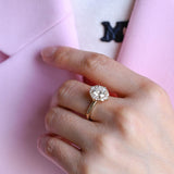 Stunning 0.5 - 1.5 CT Round Moissanite Engagement Ring With Halo Design 2