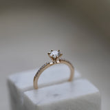 Round Cut Pave Lab Grown Diamond Engagement Ring