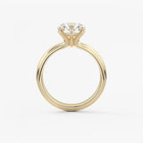 Round Solitaire Triple Shank Lab Grown Diamond Engagement Ring
