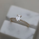 Emerald Cut Pave Lab Grown Diamond Engagement Ring
