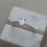 Emerald Cut Pave Lab Grown Diamond Engagement Ring