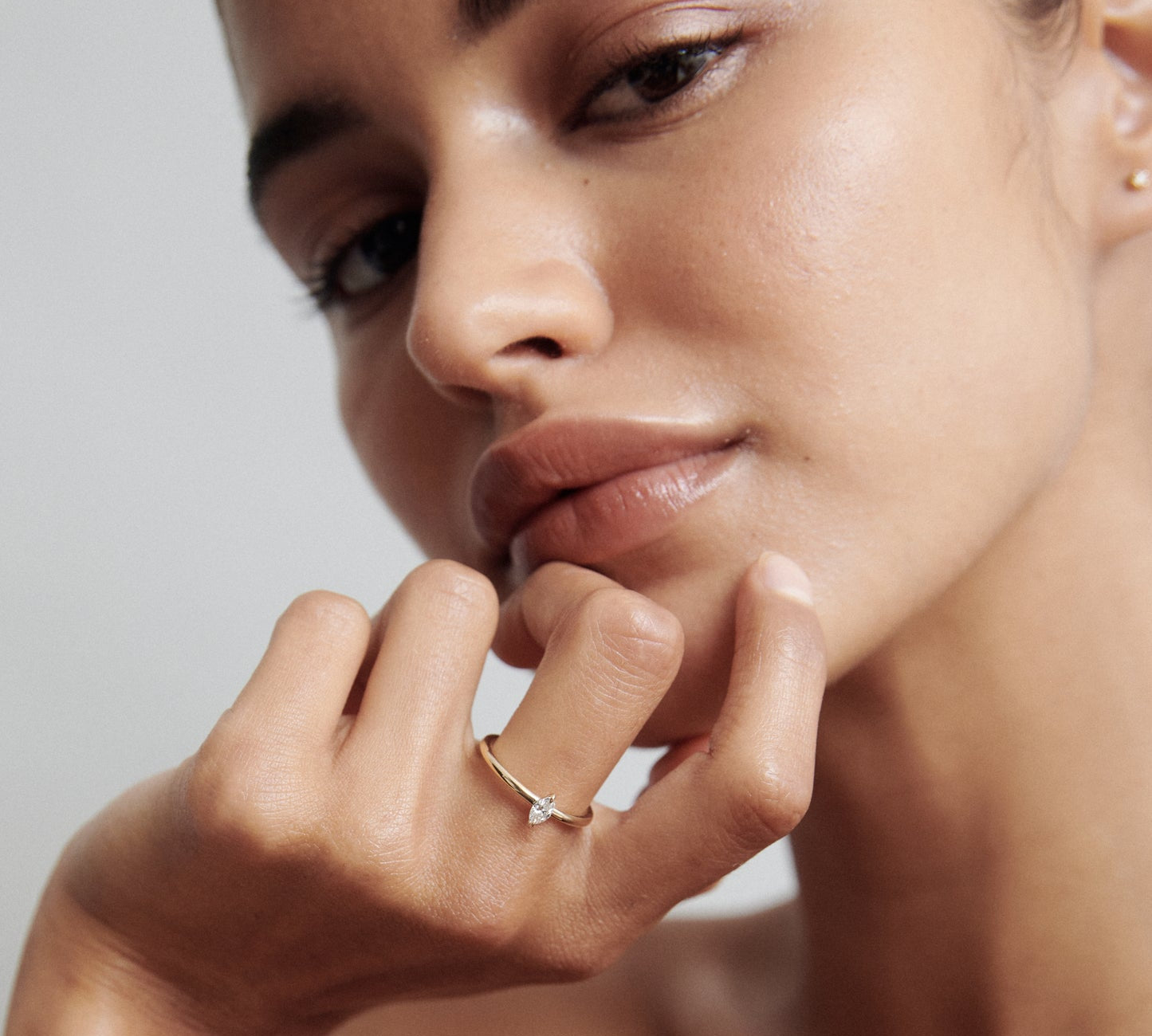 Stunning 0.10 CT Marquise Moissanite Engagement Ring with Solitaire Design