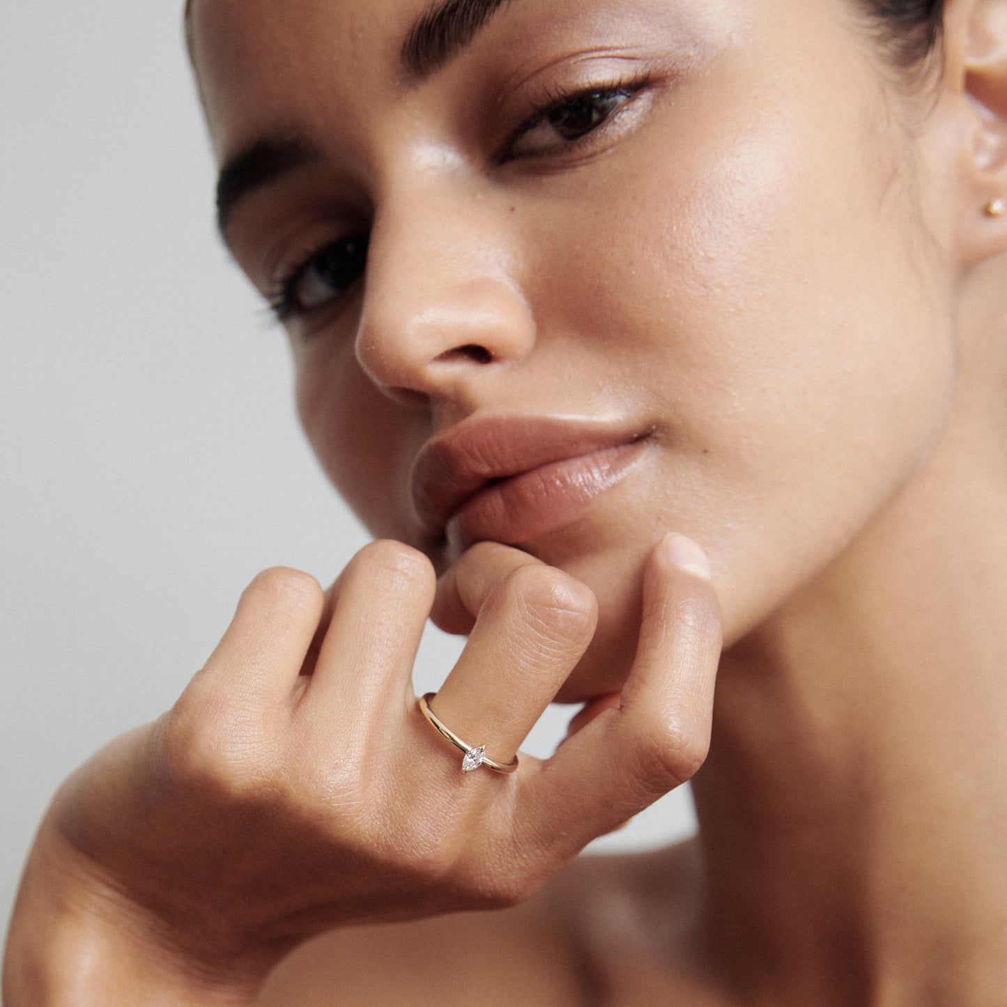 Stunning 0.10 CT Marquise Moissanite Engagement Ring with Solitaire Design