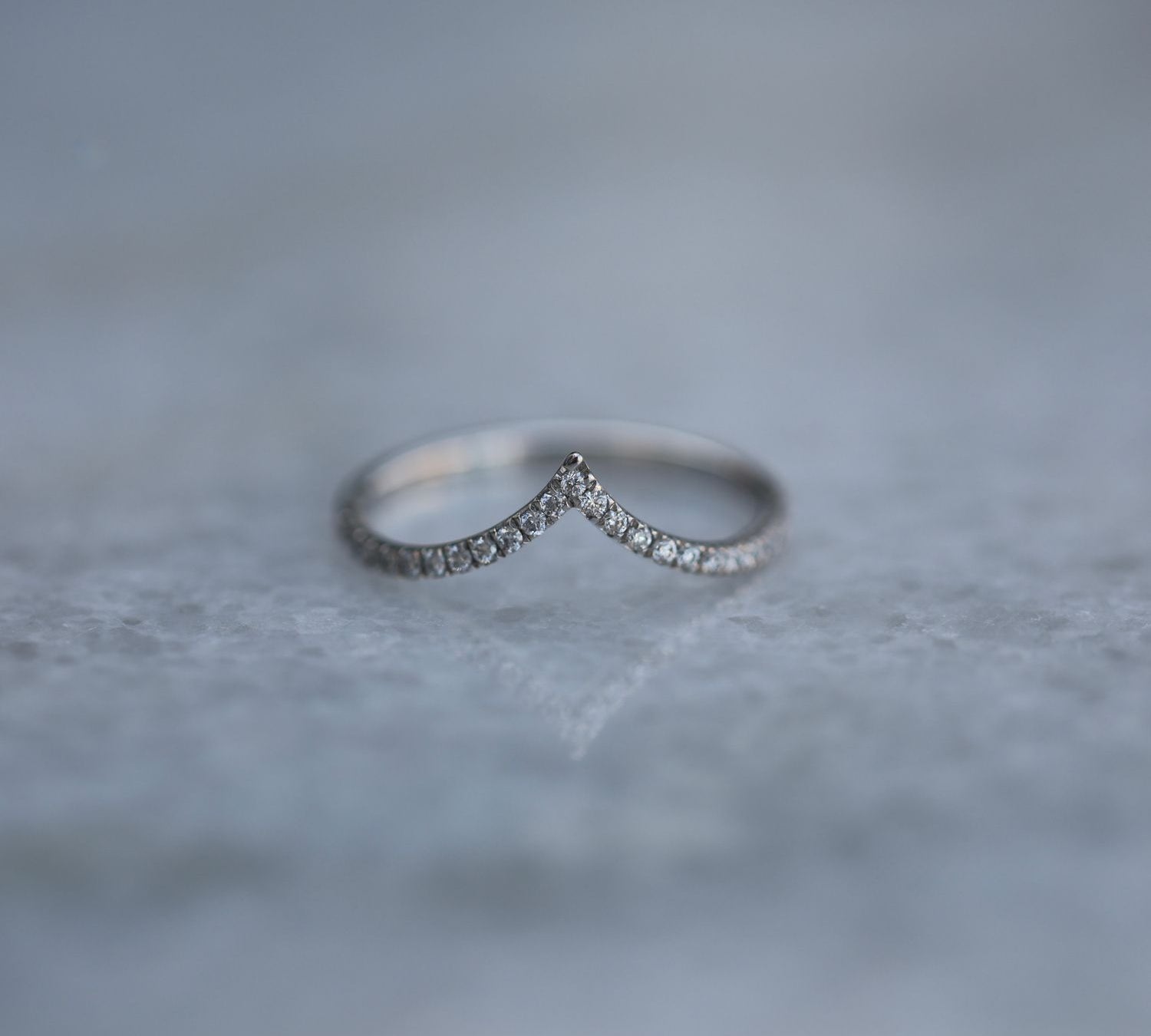 0.225 CT Round Curved Lab Grown Diamond Wedding Band