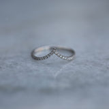 0.225 CT Round Curved Lab Grown Diamond Wedding Band