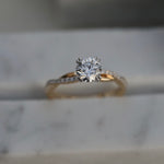 Round Cut Twisted Shank Pave Lab Grown Diamond Engagement Ring