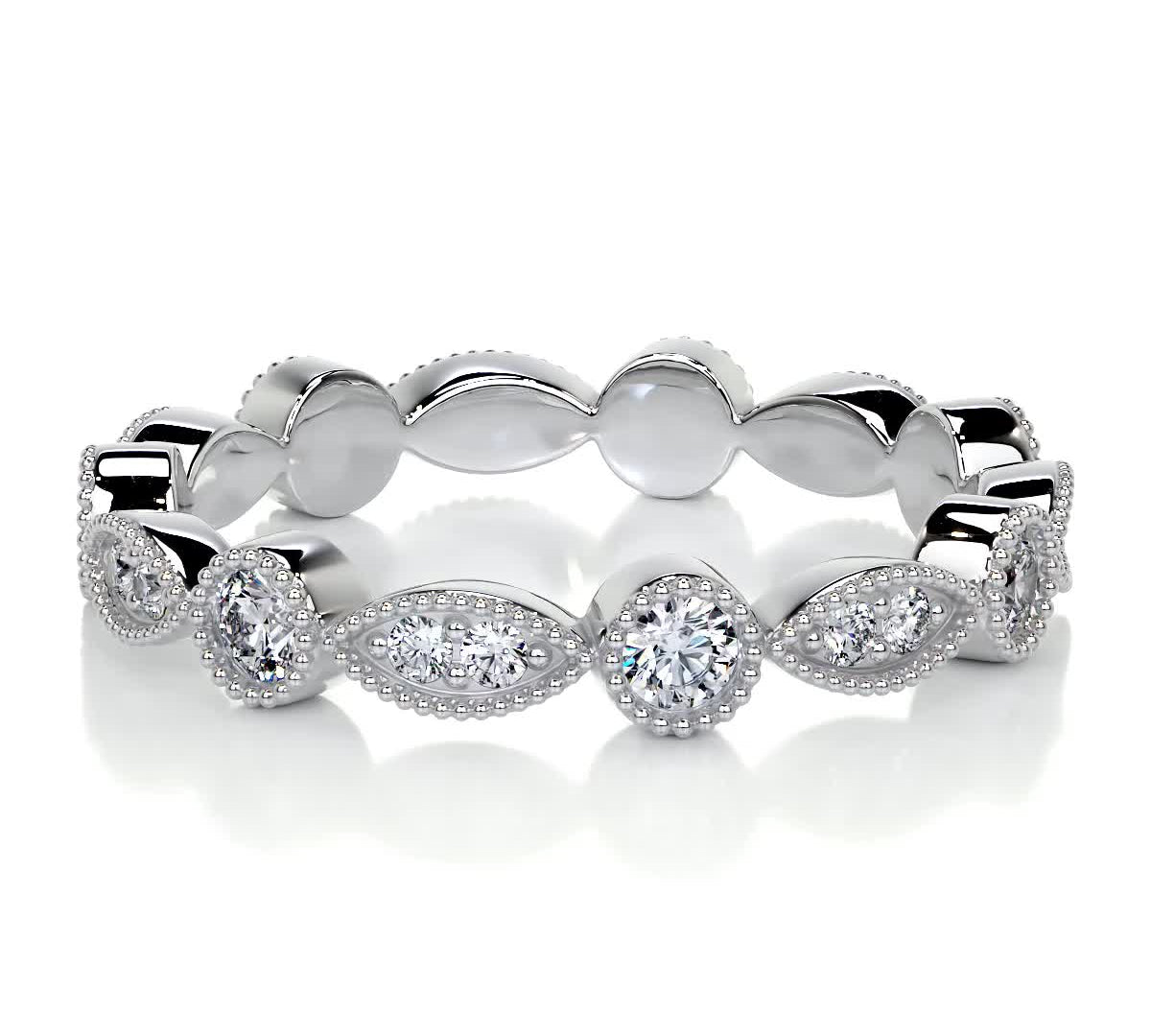 0.5 CT Round Full Eternity CVD EF/VVS Diamond Wedding Band 1