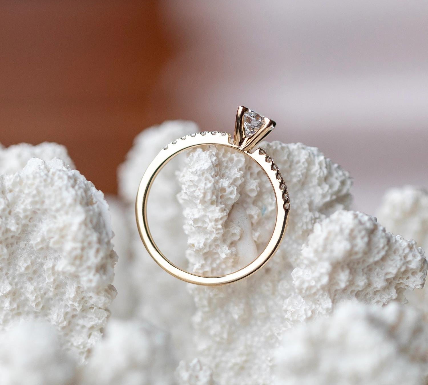 Round Cut Pave Lab Grown Diamond Engagement Ring