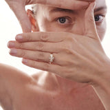 Stunning 1.5 CT Oval Moissanite Engagement Ring with Three Stone Design