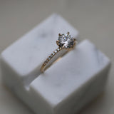 Round Cut Pave Lab Grown Diamond Engagement Ring