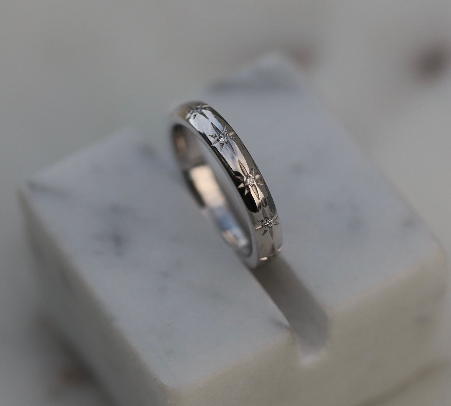 0.10 CT Round Flush Setting Lab Grown Diamond Wedding Band