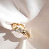 0.5 CT East West Marquise Shaped Solitaire Lab Grown Diamond Engagement Ring